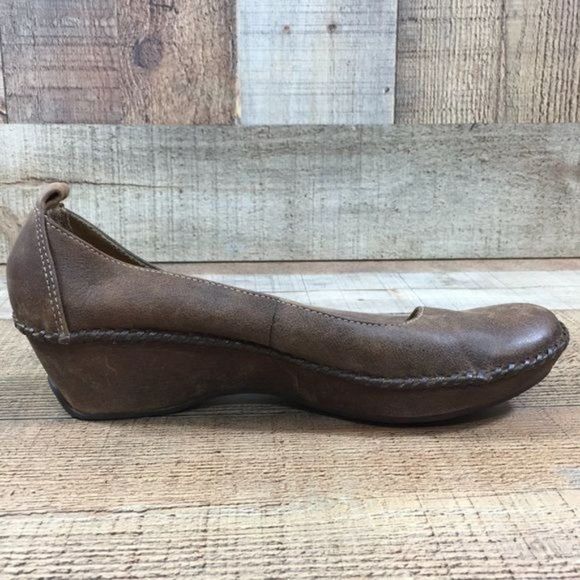 Clarks ArtisanBrown Leather Slip On Loafer Wedge Womens 5M  74079 - Picture 5 of 12